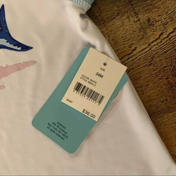 Floatimini toddler boys short sleeve rashguard with shark -24M - Picture 3 of 5